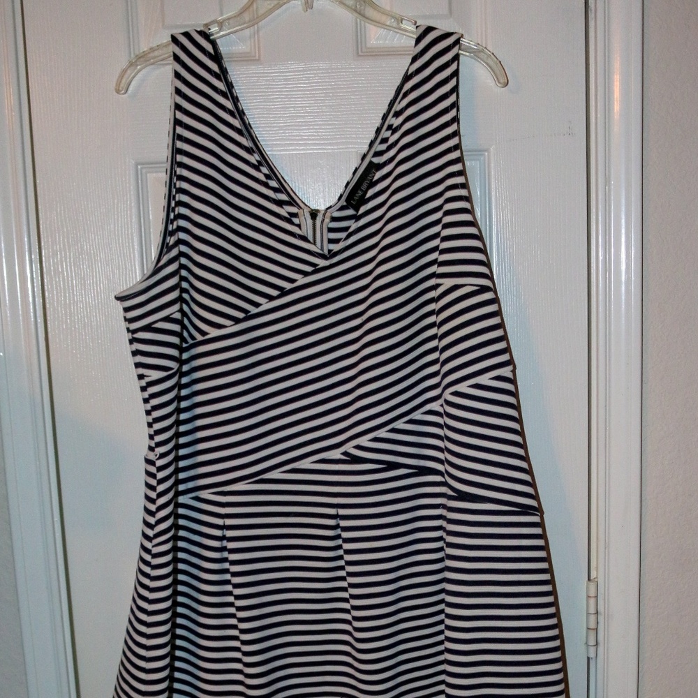 Black and white striped dress